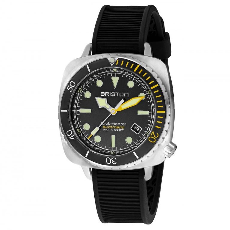BRISTON CLUBMASTER DIVER PRO BRUSHED STEEL 44mm 20644-S-DP-34-NY Noir