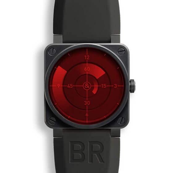 BELL & ROSS INSTRUMENTS BR 03 BR 03 RED RADAR 42mm BR0392-REDRADAR Noir