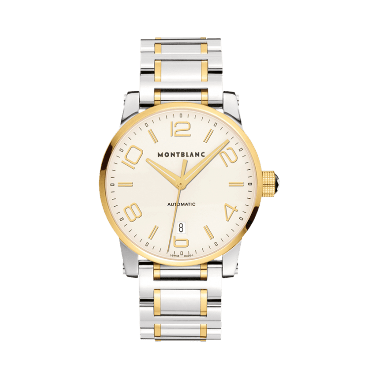 MONTBLANC TIMEWALKER AUTOMATIC STEEL AND GOLD 39mm 106502 Opaline
