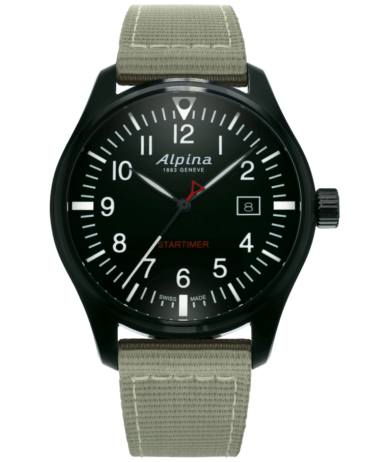 ALPINA STARTIMER PILOT QUARTZ 42mm AL-240B4FBS6 Black
