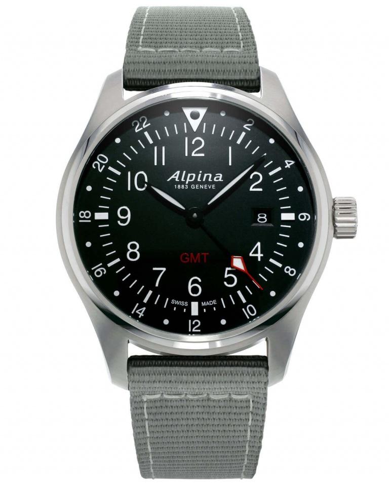 ALPINA STARTIMER PILOT QUARTZ 42mm AL-247B4S6 Black