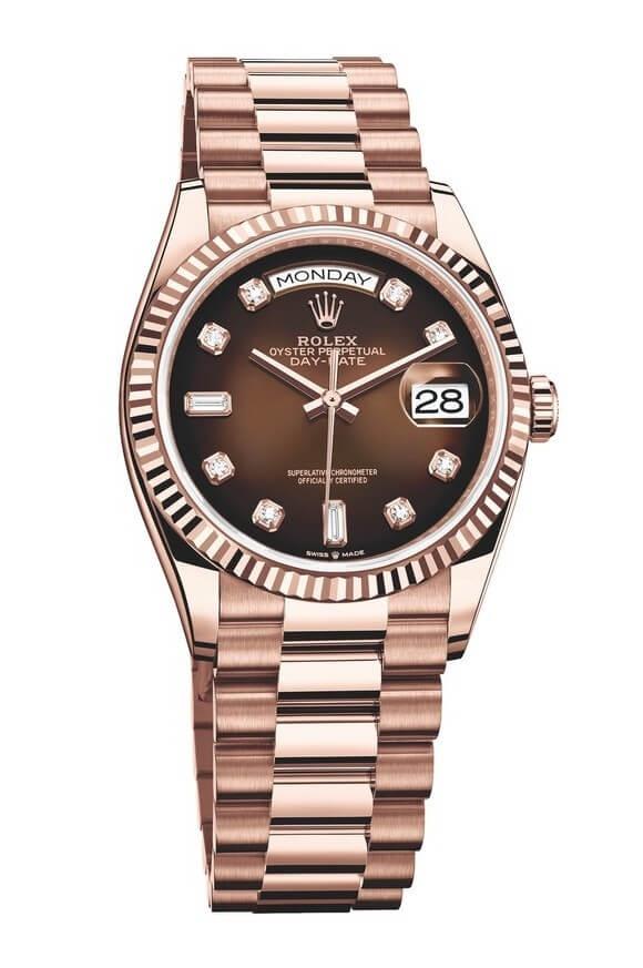 ROLEX OYSTER PERPETUAL DAY-DATE 36 36mm 128235 Marron