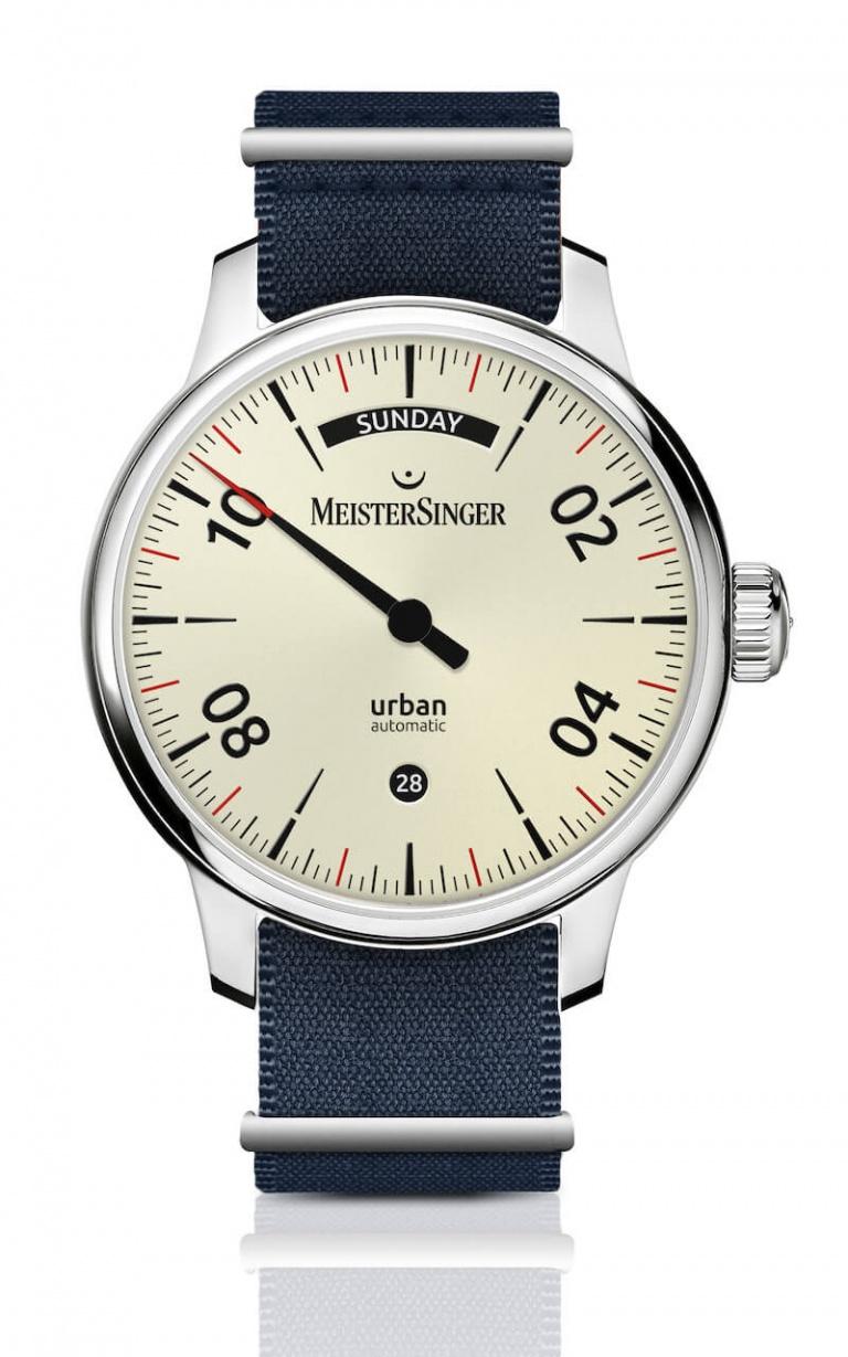 MEISTERSINGER FORM AND STYLE URBAN DAY-DATE 40mm URDD913 Opaline