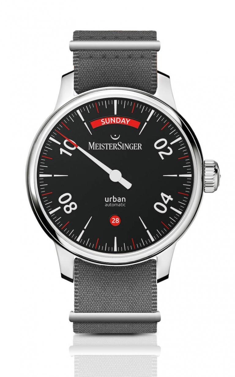 MEISTERSINGER FORM AND STYLE URBAN DAY-DATE 40mm URDD902 Noir