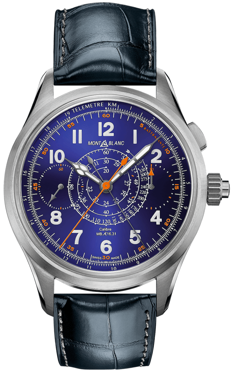 MONTBLANC 1858 MONOPUSHER CHRONOGRAPH LIMITED EDITION 100 44mm 126006 Blue