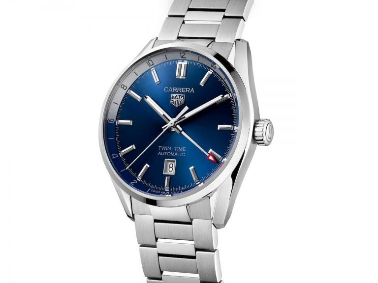 TAG HEUER CARRERA AUTOMATIC TWIN TIME 41MM 41mm WBN201A.BA0640 Blue