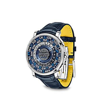 LOUIS VUITTON ESCALE TIME ZONE BLUE 41mm Q5D220: retail price, second hand  price, specifications and reviews 
