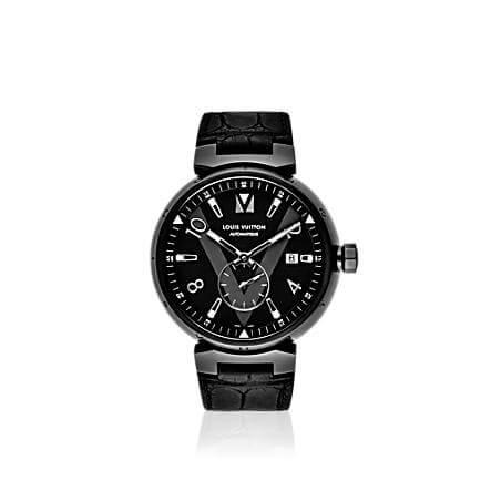 LOUIS VUITTON TAMBOUR ALL BLACK PETITE SECONDE 41,5mm QAAA19: retail price,  second hand price, specifications and reviews 