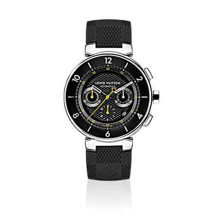 Pre-Owned Louis Vuitton LOUIS VUITTON Tambour Moon Chronograph Date Q8D40  Black Dial Watch Men's (Good) 