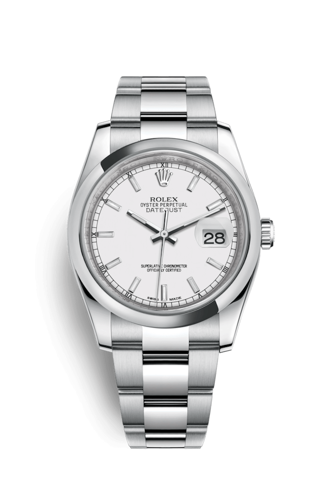 ROLEX OYSTER PERPETUAL DATEJUST 36 36mm 116200 Blanc