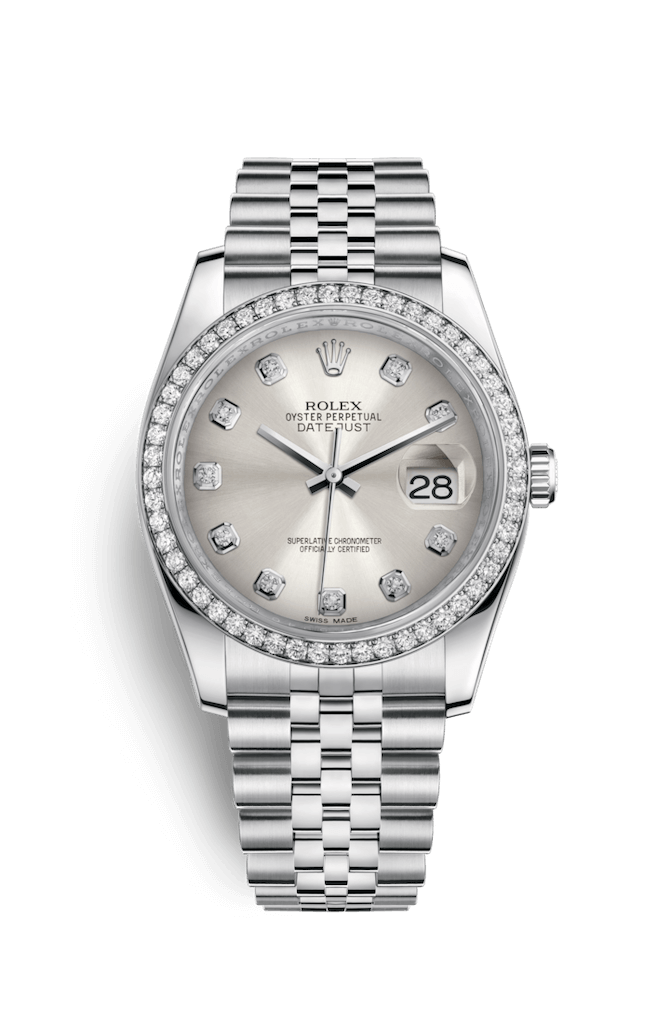 ROLEX OYSTER PERPETUAL DATEJUST 36 36mm 116244 Silver