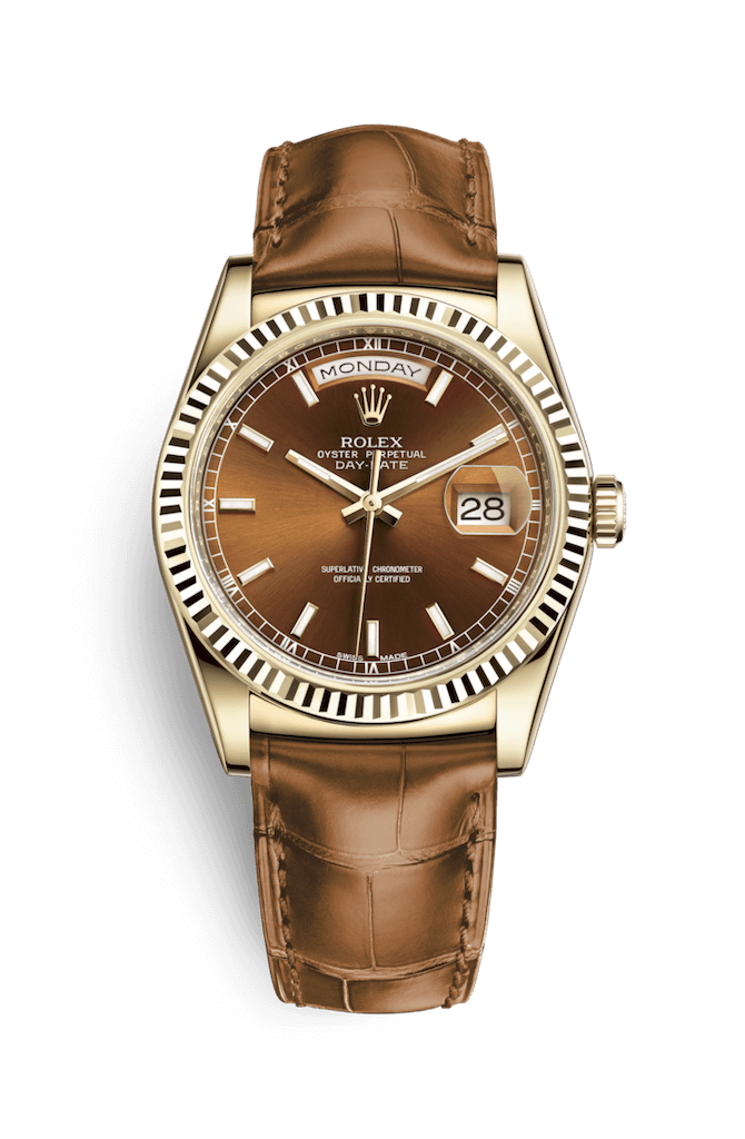 ROLEX OYSTER PERPETUAL DAY-DATE 36 36mm 118138 Marron
