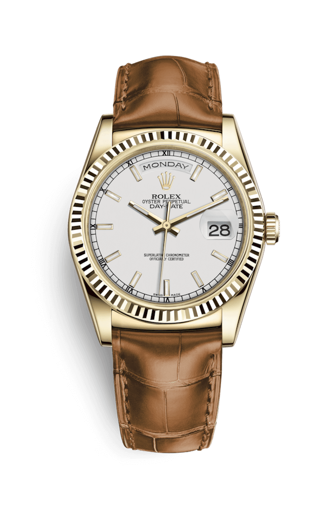 ROLEX OYSTER PERPETUAL DAY-DATE 36 36mm 118138 Blanc