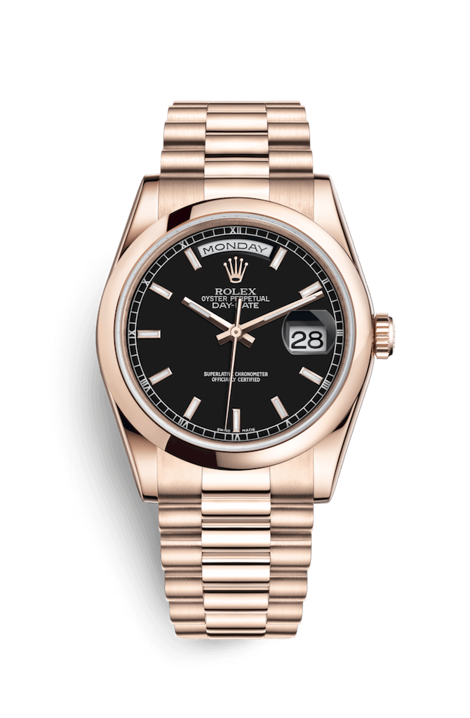 ROLEX OYSTER PERPETUAL DAY-DATE 36 36mm 118205 Black