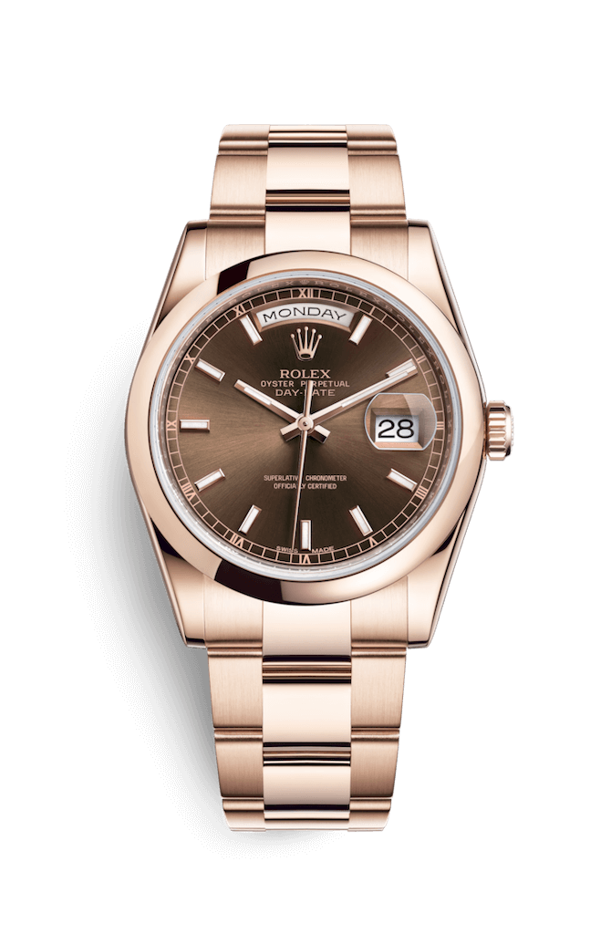 ROLEX OYSTER PERPETUAL DAY-DATE 36 36mm 118205 Marron