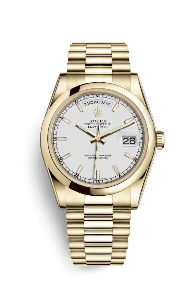 ROLEX OYSTER PERPETUAL DAY-DATE 36 36mm 118208 Blanc