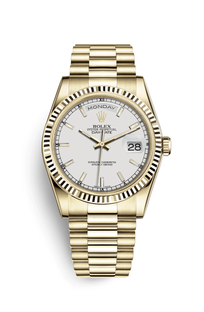 ROLEX OYSTER PERPETUAL DAY-DATE 36 36mm 118238 Blanc