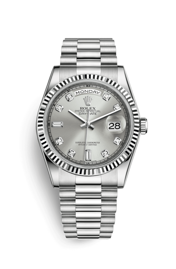 ROLEX OYSTER PERPETUAL DAY-DATE 36 36mm 118239 Silver