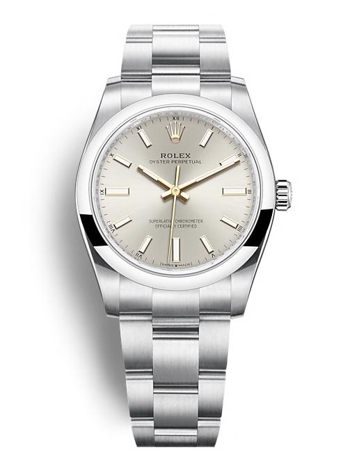 ROLEX OYSTER PERPETUAL OYSTER PERPETUAL 34 34mm 124200 Argenté