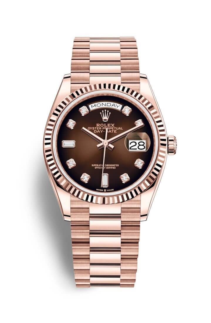 ROLEX OYSTER PERPETUAL DAY-DATE 36 36mm 128235 Brown