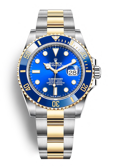 submariner date blue gold